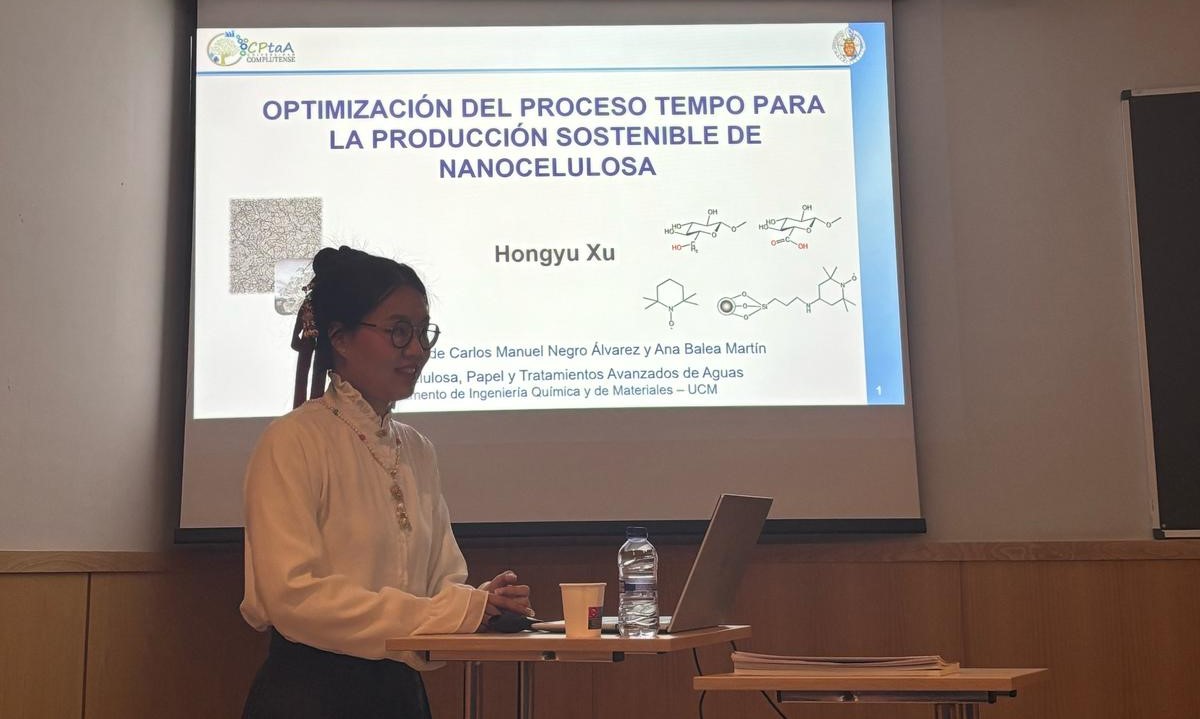 Hongyu Xu defiende su Tesis Doctoral titulada “Optimización del proceso TEMPO para la producción sostenible de nanocelulosa”